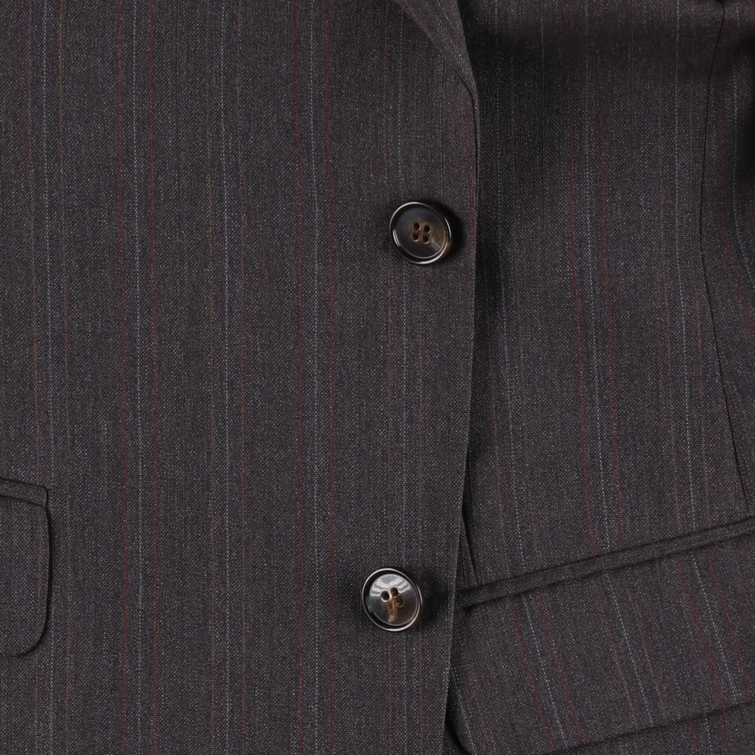 JONATHAN BRYAN Stripe Pattern Wool Tailored Jacket, Made in Canada, Men's Size M (approx.) wool brown type Vintage Second Hand