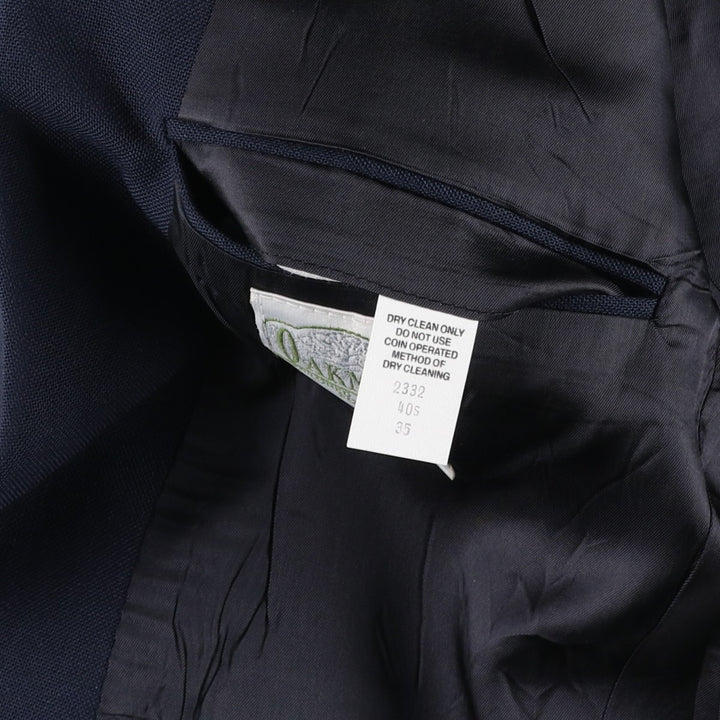 OAKMONT Navy Blazer Tailored Jacket, Made in USA, Men's Size L (approx.) unclear navy blue type Vintage Second Hand