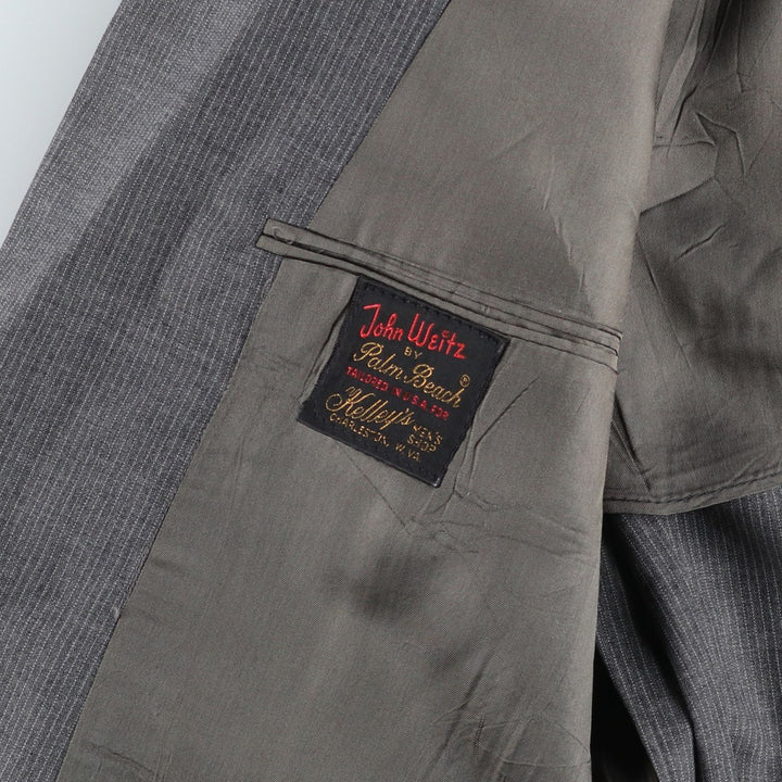 Palm Beach John Weitz Stripe Pattern Tailored Jacket, Made in USA, Men's Size M (approx.) unclear gray type Vintage Second Hand