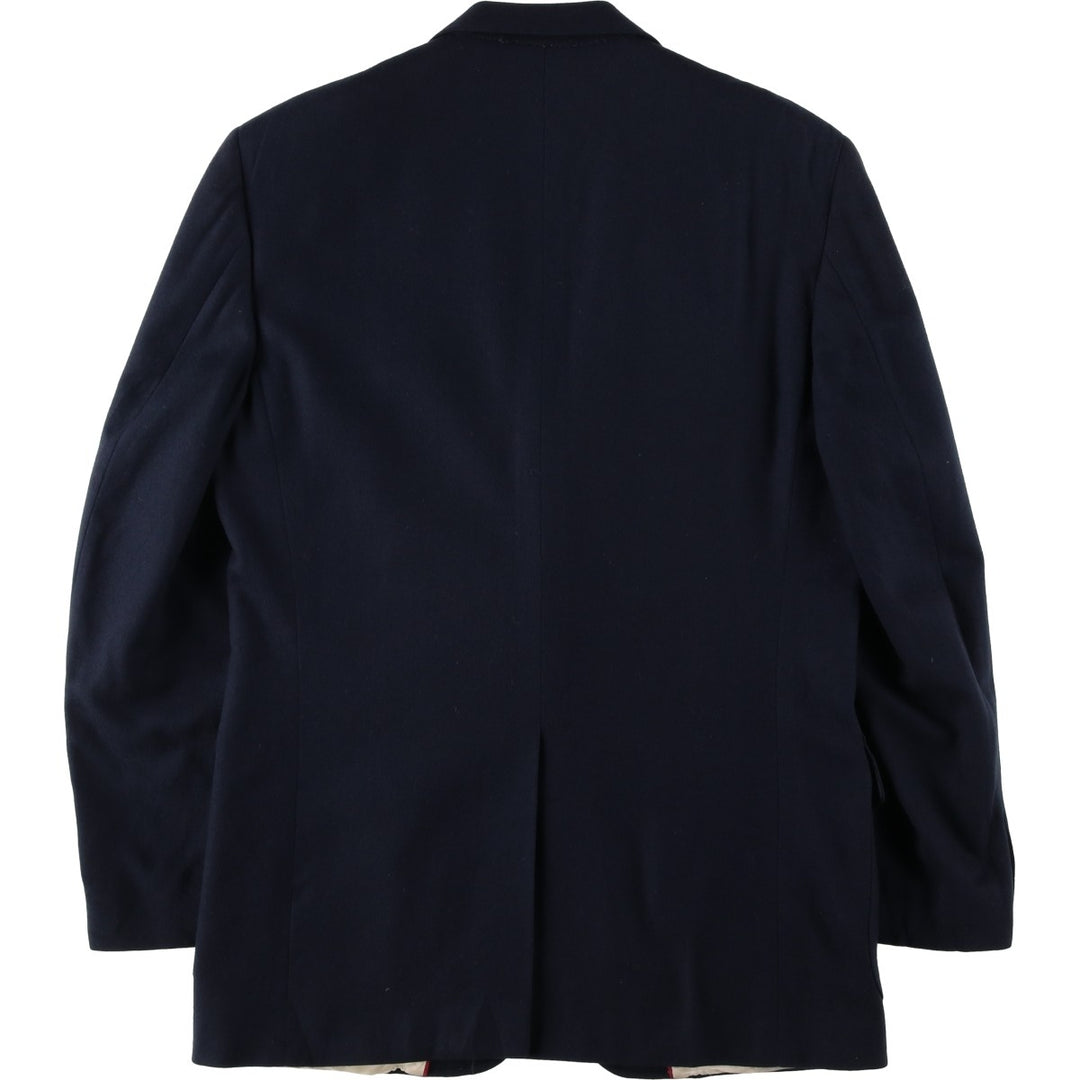 John Alexander Navy Blazer Tailored Jacket, Made in USA, Men's Size L (approx.) wool navy blue type Vintage Second Hand