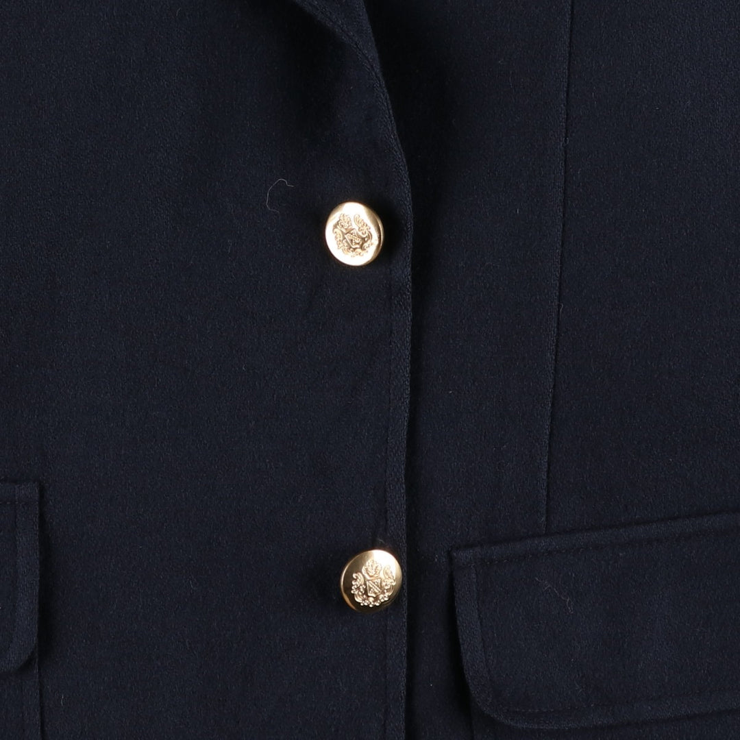 John Alexander Navy Blazer Tailored Jacket, Made in USA, Men's Size L (approx.) wool navy blue type Vintage Second Hand