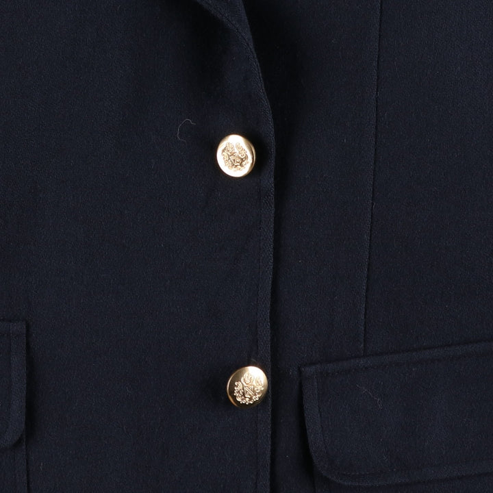 John Alexander Navy Blazer Tailored Jacket, Made in USA, Men's Size L (approx.) wool navy blue type Vintage Second Hand