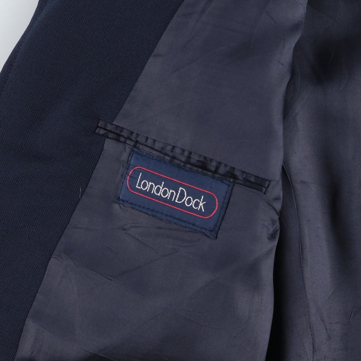 London Dock Navy Blazer Tailored Jacket, Made in USA, Women's Size M (approx.) unclear navy blue type Vintage Second Hand