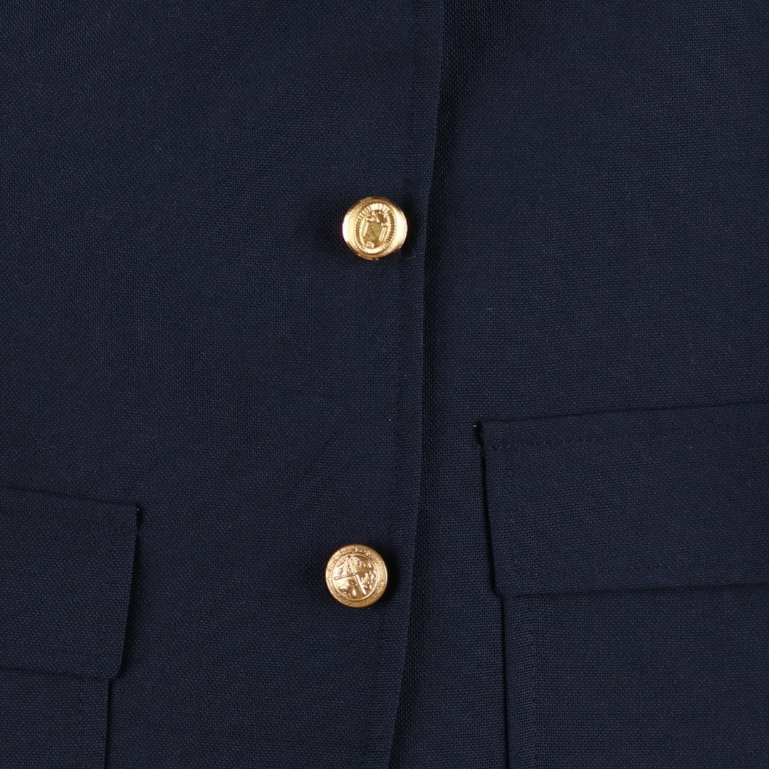 London Dock Navy Blazer Tailored Jacket, Made in USA, Women's Size M (approx.) unclear navy blue type Vintage Second Hand