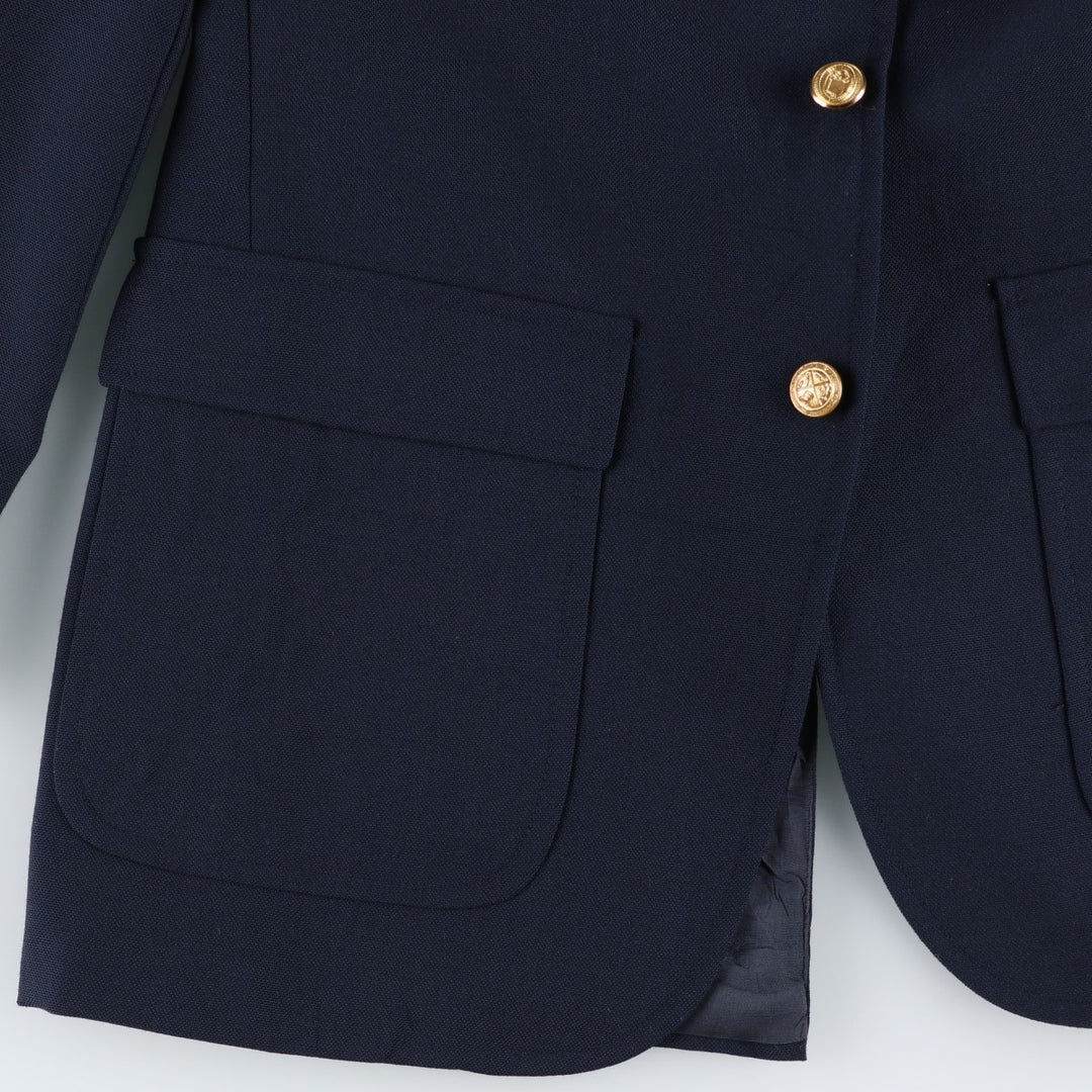 London Dock Navy Blazer Tailored Jacket, Made in USA, Women's Size M (approx.) unclear navy blue type Vintage Second Hand