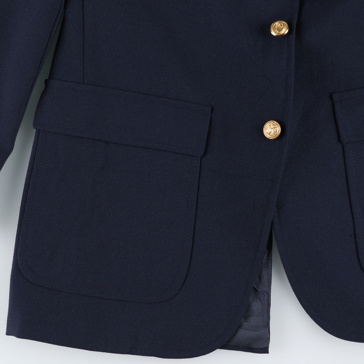 London Dock Navy Blazer Tailored Jacket, Made in USA, Women's Size M (approx.) unclear navy blue type Vintage Second Hand