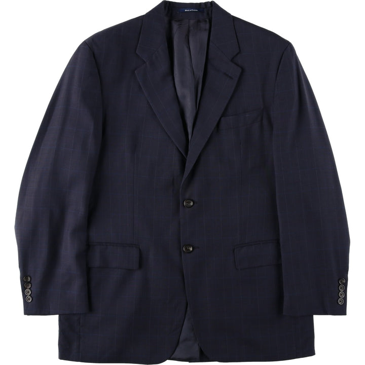 Ralph Lauren CHAPS Check Pattern Tailored Jacket, Men's Size L (approx.) unclear navy blue type Vintage Second Hand