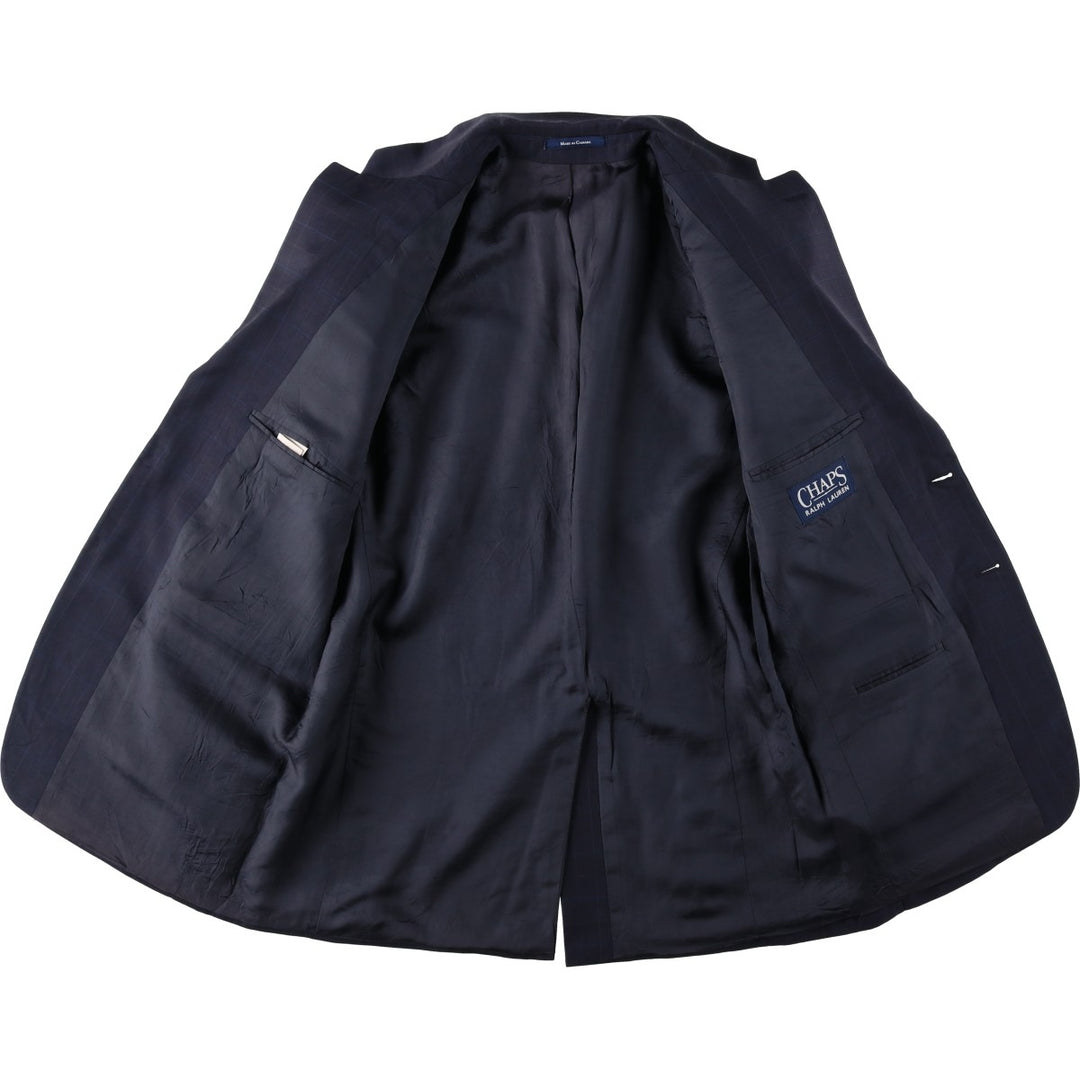 Ralph Lauren CHAPS Check Pattern Tailored Jacket, Men's Size L (approx.) unclear navy blue type Vintage Second Hand