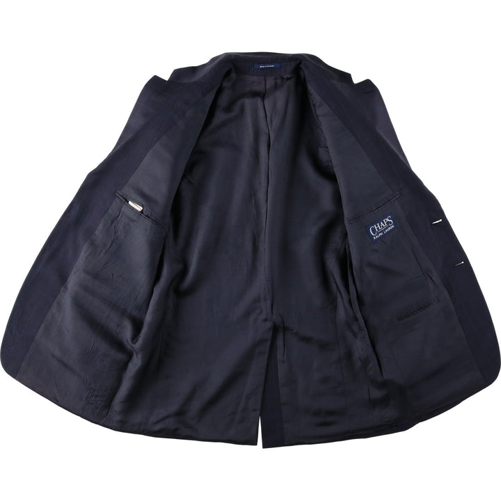 Ralph Lauren CHAPS Check Pattern Tailored Jacket, Men's Size L (approx.) unclear navy blue type Vintage Second Hand