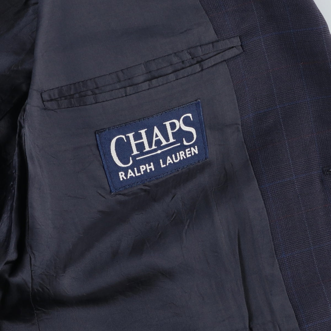 Ralph Lauren CHAPS Check Pattern Tailored Jacket, Men's Size L (approx.) unclear navy blue type Vintage Second Hand