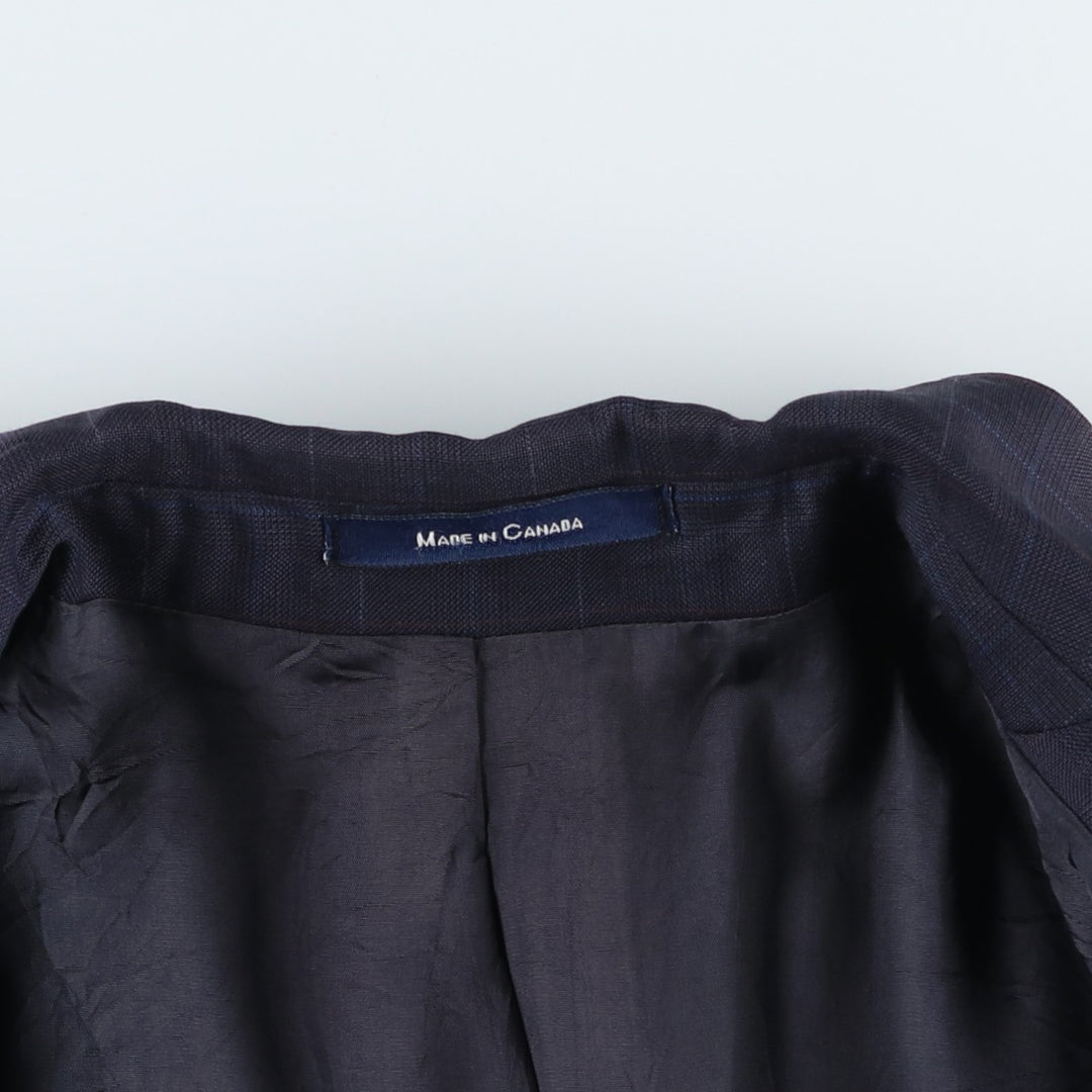 Ralph Lauren CHAPS Check Pattern Tailored Jacket, Men's Size L (approx.) unclear navy blue type Vintage Second Hand