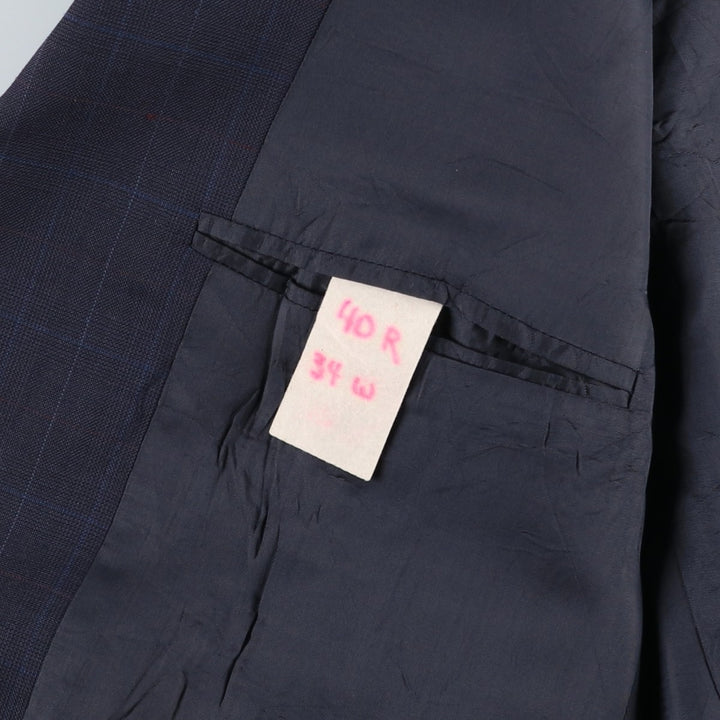 Ralph Lauren CHAPS Check Pattern Tailored Jacket, Men's Size L (approx.) unclear navy blue type Vintage Second Hand