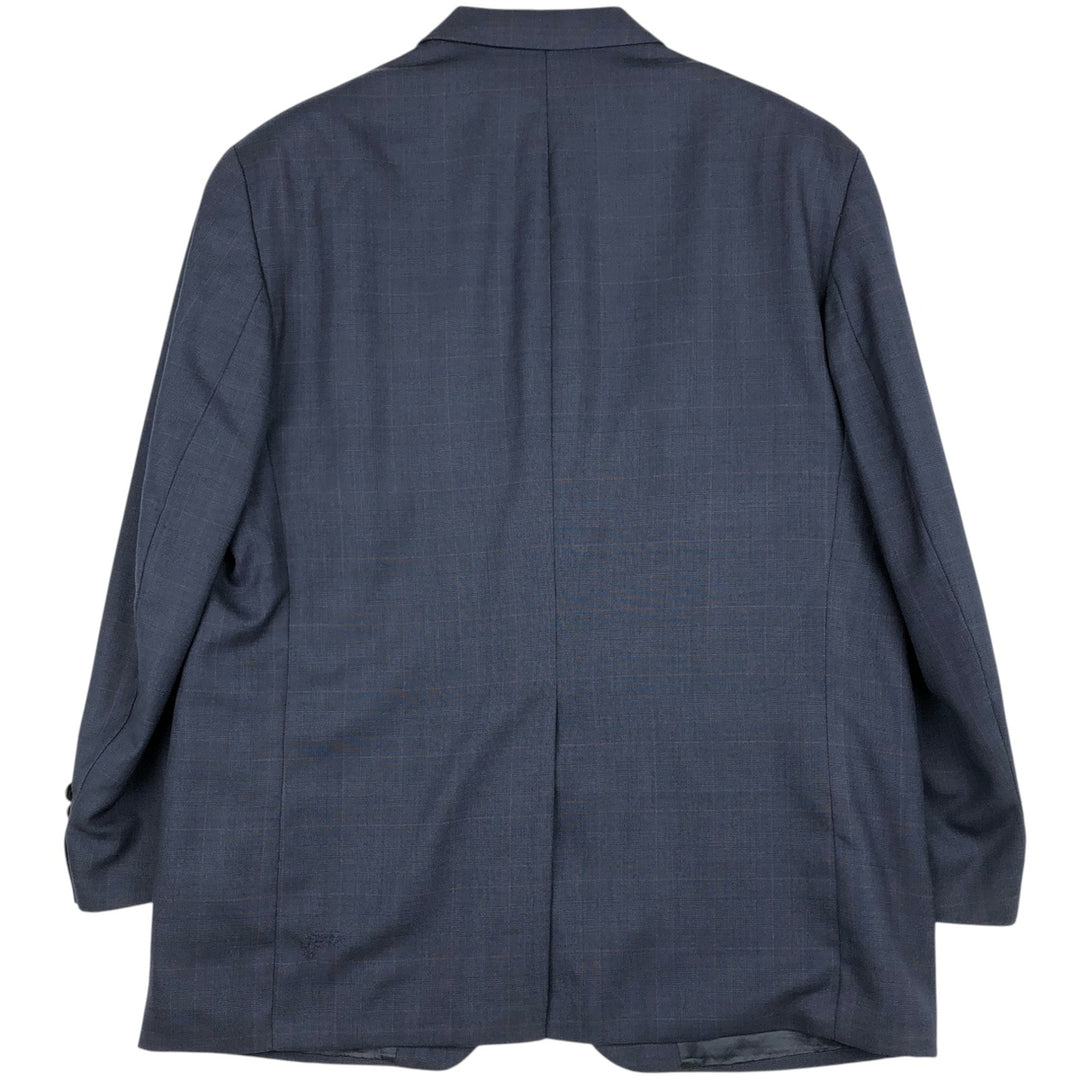 Ralph Lauren CHAPS Check Pattern Wool Tailored Jacket, Made in Canada, Men's Size L wool navy blue type Vintage Second Hand