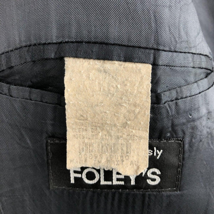 Ralph Lauren CHAPS Check Pattern Wool Tailored Jacket, Made in Canada, Men's Size L wool navy blue type Vintage Second Hand