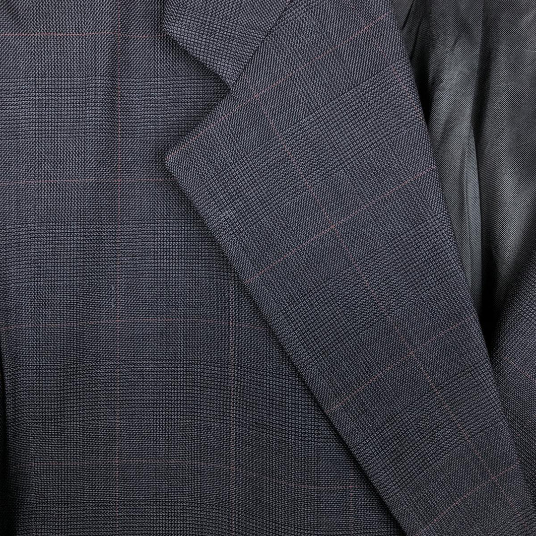 Ralph Lauren CHAPS Check Pattern Wool Tailored Jacket, Made in Canada, Men's Size L wool navy blue type Vintage Second Hand