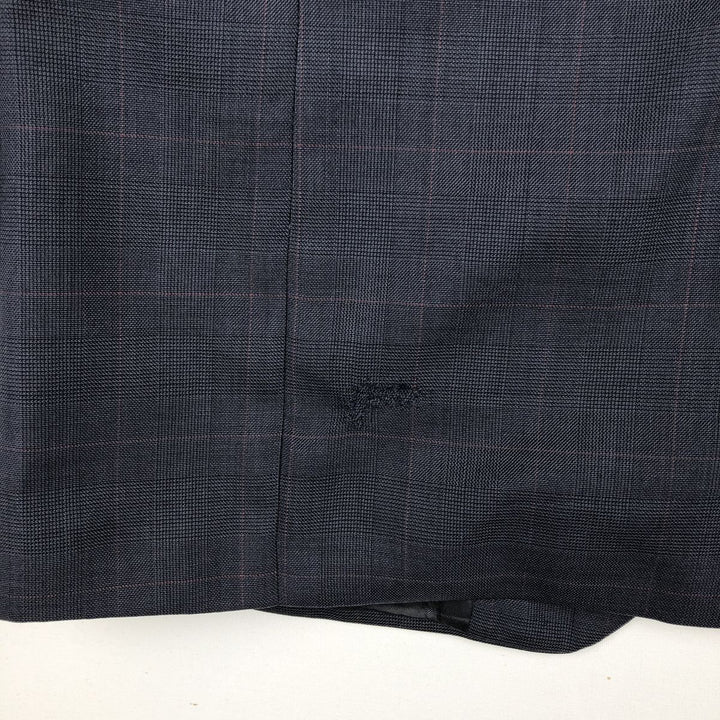 Ralph Lauren CHAPS Check Pattern Wool Tailored Jacket, Made in Canada, Men's Size L wool navy blue type Vintage Second Hand