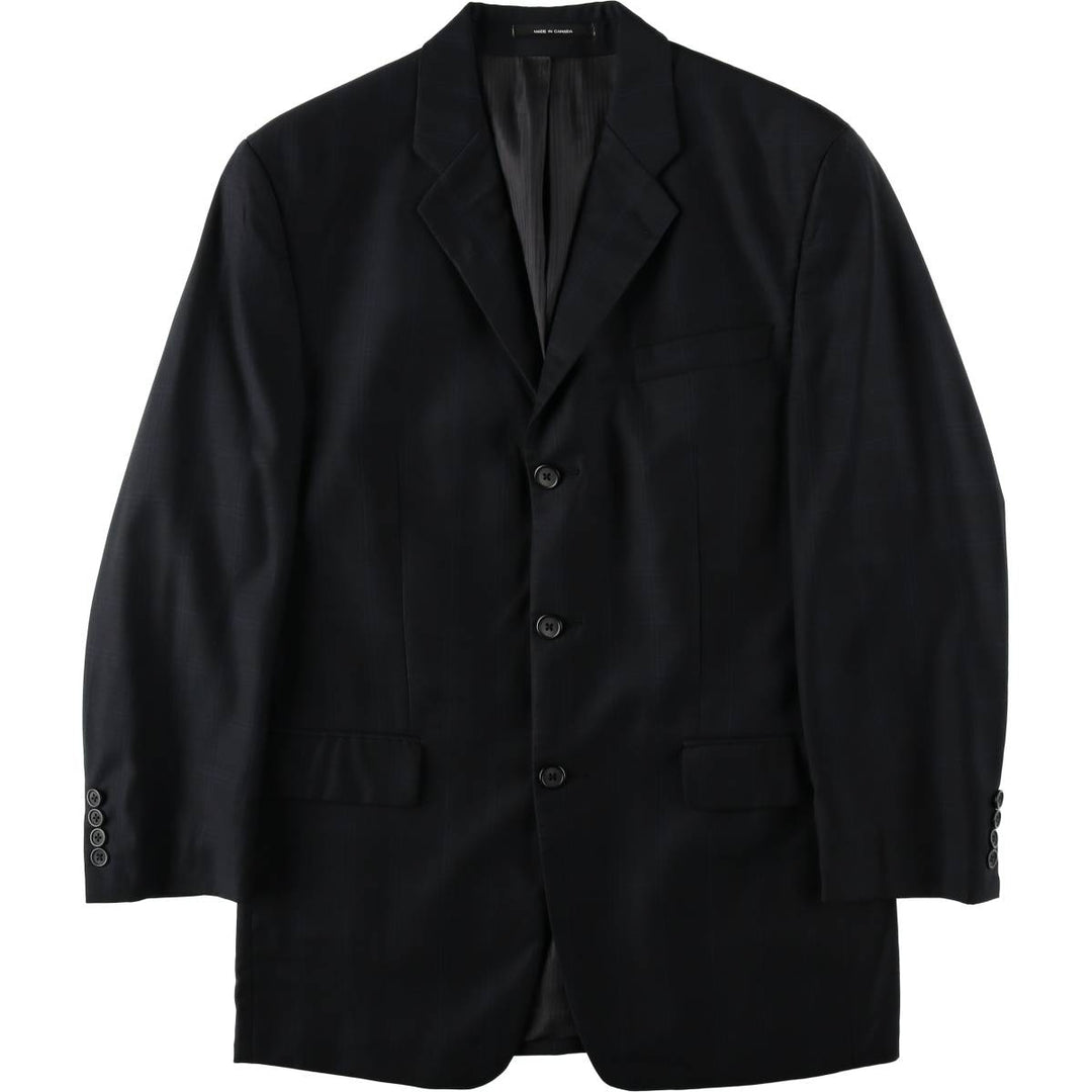 90s-00'S Calvin Klein Check Pattern Wool Tailored Jacket, Made in Canada, Men's Size M (approx.) wool black type Vintage Second Hand