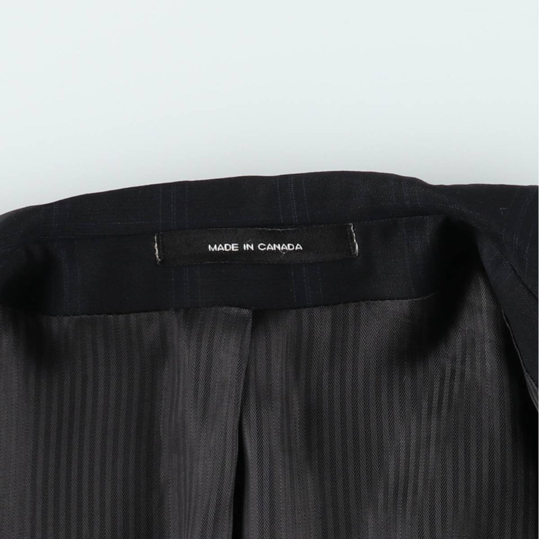 90s-00'S Calvin Klein Check Pattern Wool Tailored Jacket, Made in Canada, Men's Size M (approx.) wool black type Vintage Second Hand