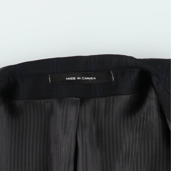 90s-00'S Calvin Klein Check Pattern Wool Tailored Jacket, Made in Canada, Men's Size M (approx.) wool black type Vintage Second Hand