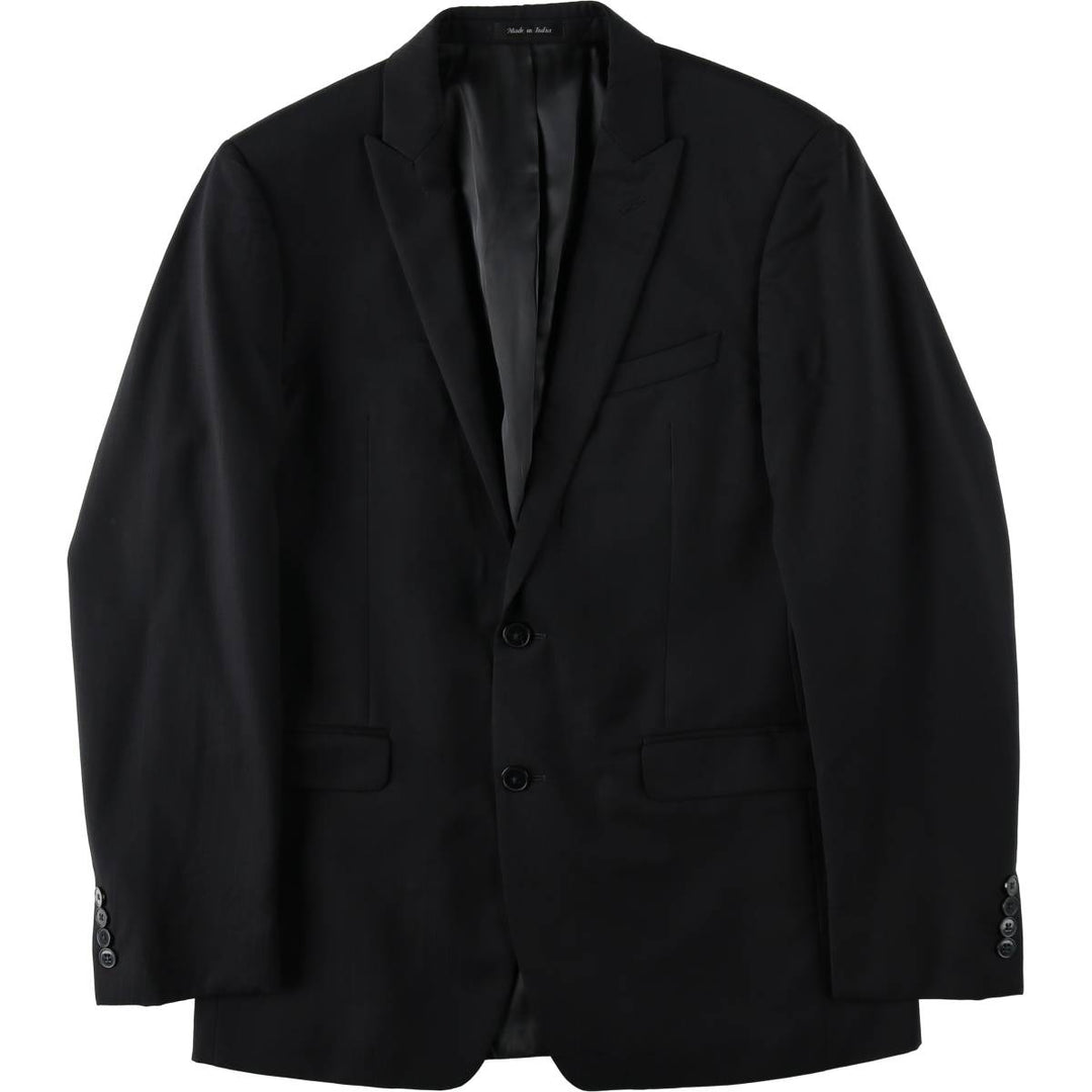Calvin Klein extreme slim fit striped pattern peaked lapel wool tailored jacket, men's size M equivalent. wool black type Vintage Second Hand