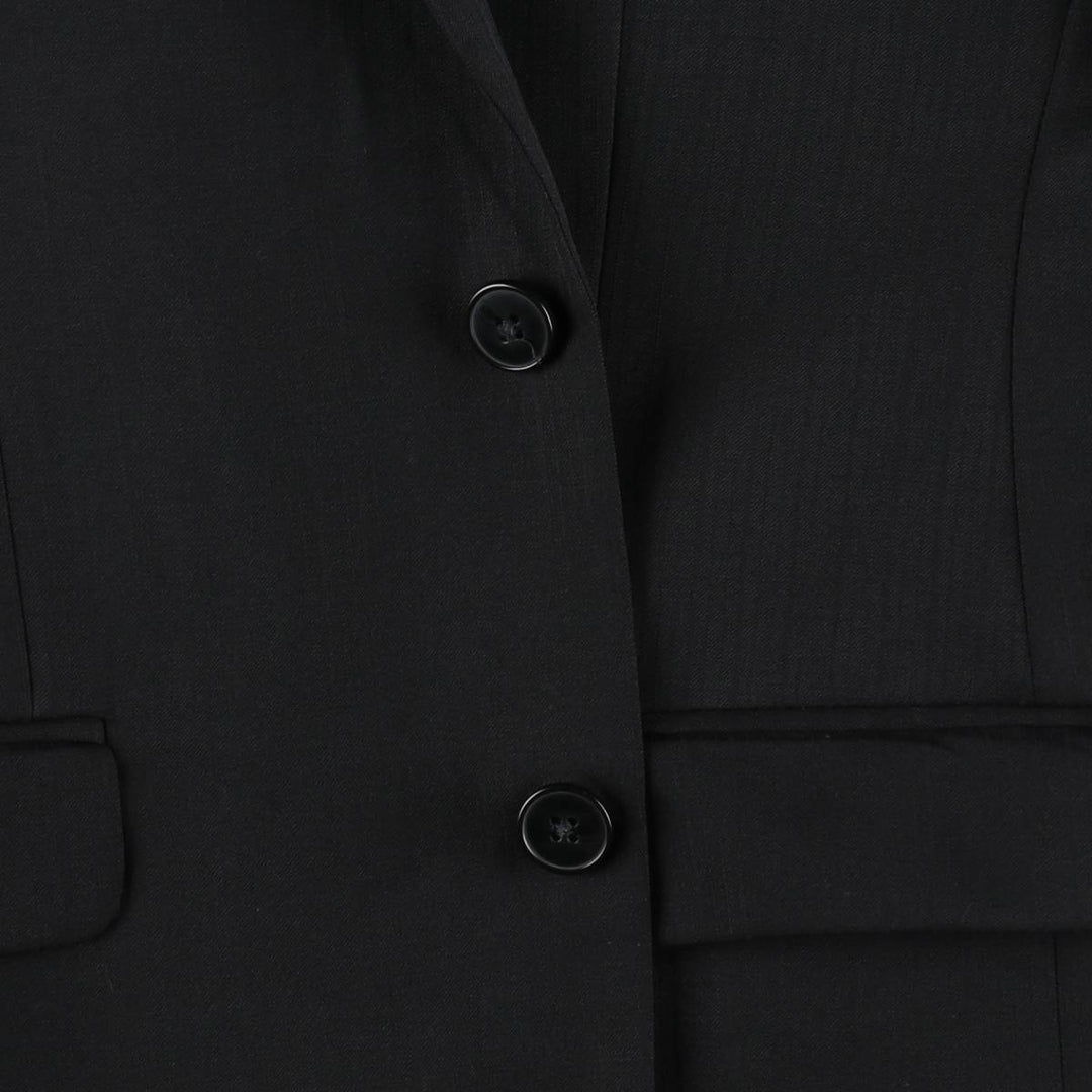 Calvin Klein extreme slim fit striped pattern peaked lapel wool tailored jacket, men's size M equivalent. wool black type Vintage Second Hand