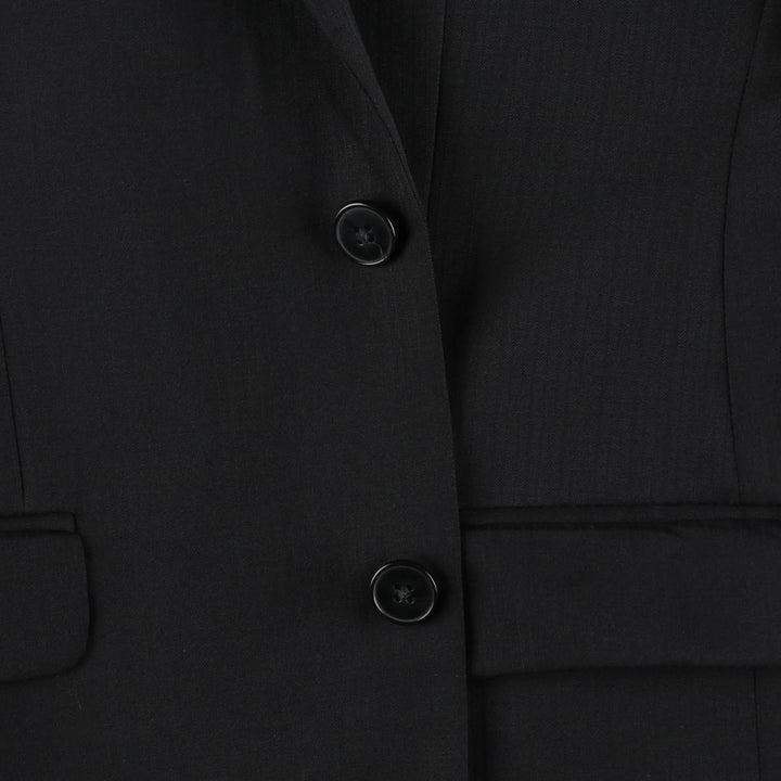 Calvin Klein extreme slim fit striped pattern peaked lapel wool tailored jacket, men's size M equivalent. wool black type Vintage Second Hand