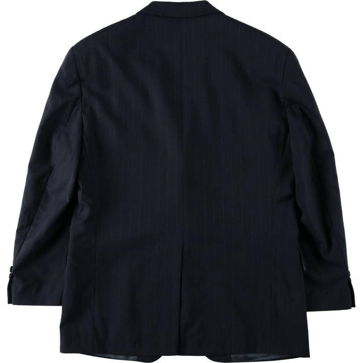 Ralph Lauren CHAPS Stripe Pattern Wool Tailored Jacket, Made in Canada, Men's Size L (approx.), Vintage wool navy blue type Vintage Second Hand