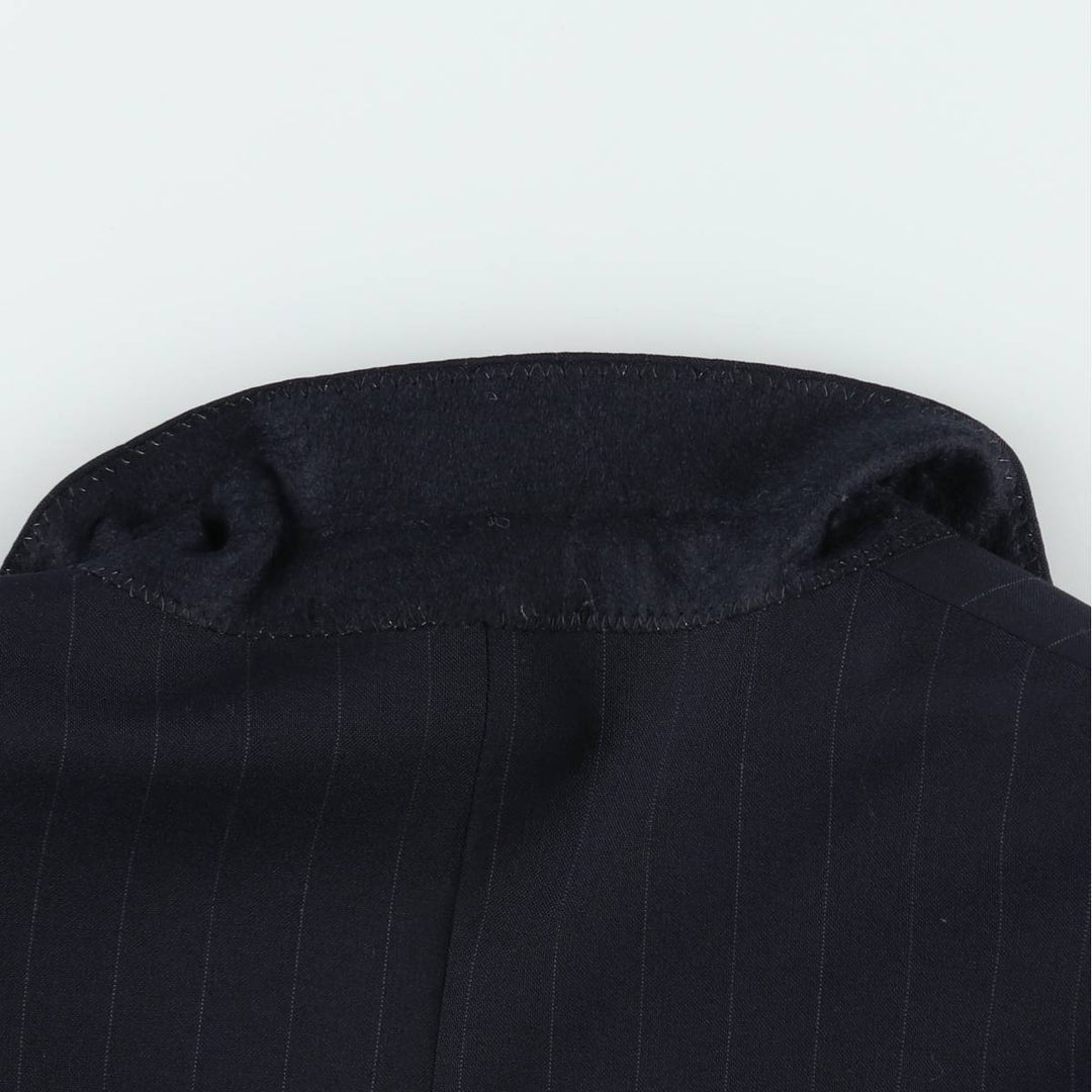 Ralph Lauren CHAPS Stripe Pattern Wool Tailored Jacket, Made in Canada, Men's Size L (approx.), Vintage wool navy blue type Vintage Second Hand