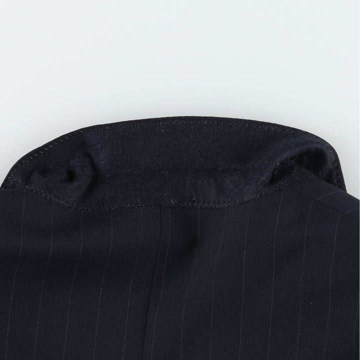 Ralph Lauren CHAPS Stripe Pattern Wool Tailored Jacket, Made in Canada, Men's Size L (approx.), Vintage wool navy blue type Vintage Second Hand