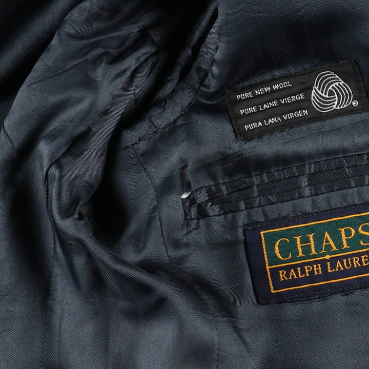 Ralph Lauren CHAPS Stripe Pattern Wool Tailored Jacket, Made in Canada, Men's Size L (approx.), Vintage wool navy blue type Vintage Second Hand