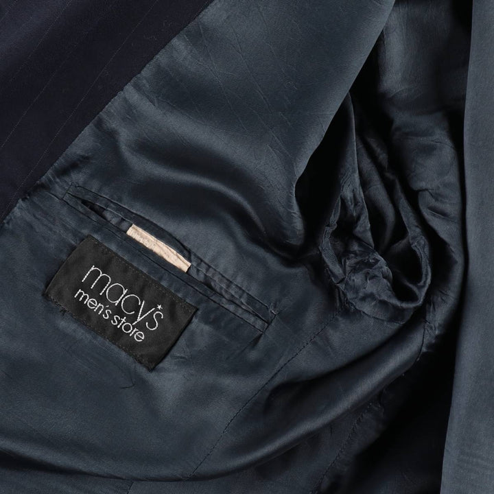 Ralph Lauren CHAPS Stripe Pattern Wool Tailored Jacket, Made in Canada, Men's Size L (approx.), Vintage wool navy blue type Vintage Second Hand