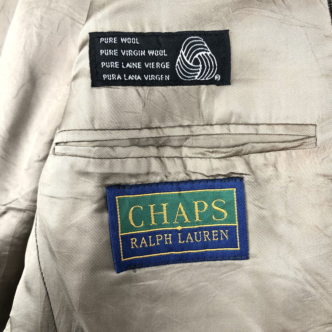 Ralph Lauren CHAPS Check Pattern Wool Tailored Jacket, Made in Canada, Men's Size L wool brown type Vintage Second Hand
