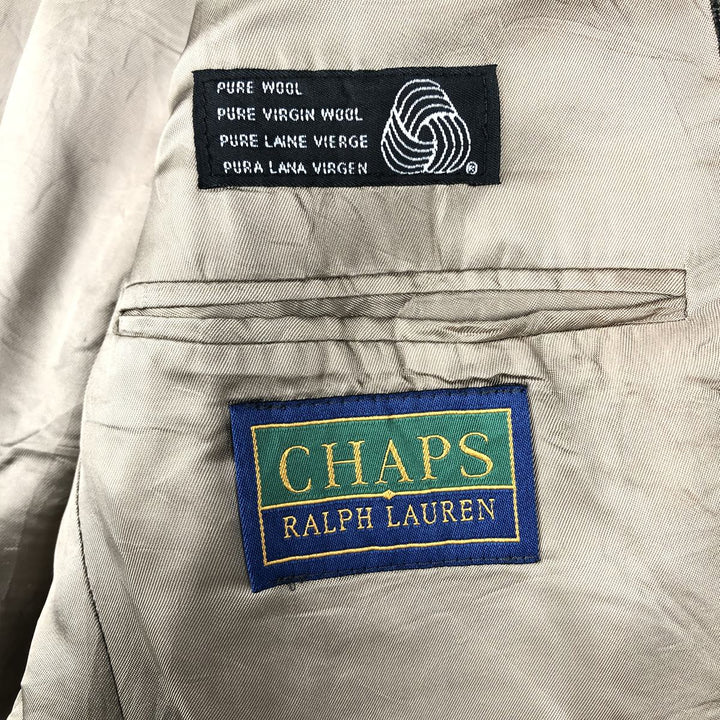Ralph Lauren CHAPS Check Pattern Wool Tailored Jacket, Made in Canada, Men's Size L wool brown type Vintage Second Hand