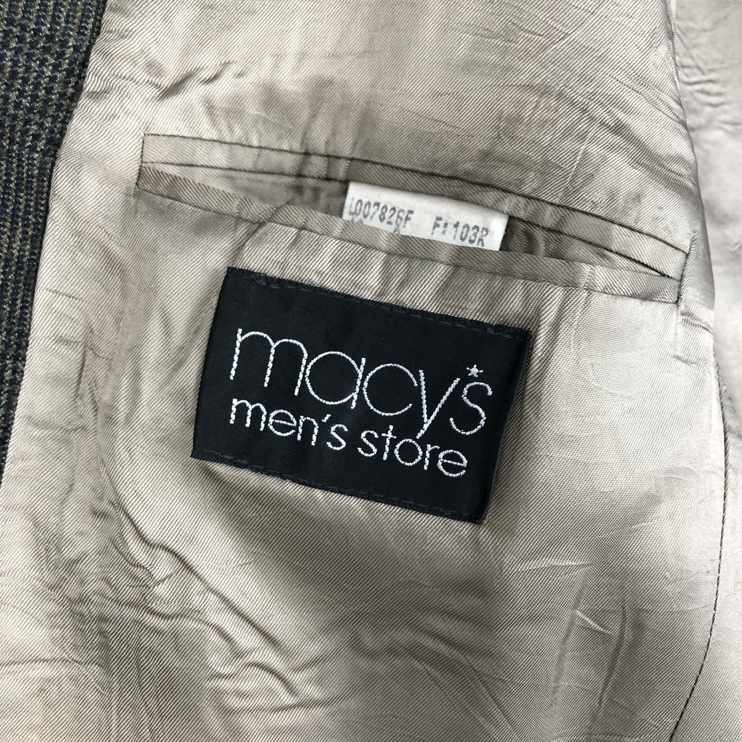 Ralph Lauren CHAPS Check Pattern Wool Tailored Jacket, Made in Canada, Men's Size L wool brown type Vintage Second Hand