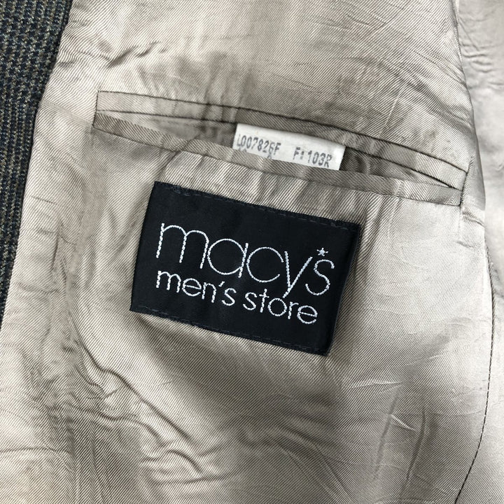 Ralph Lauren CHAPS Check Pattern Wool Tailored Jacket, Made in Canada, Men's Size L wool brown type Vintage Second Hand