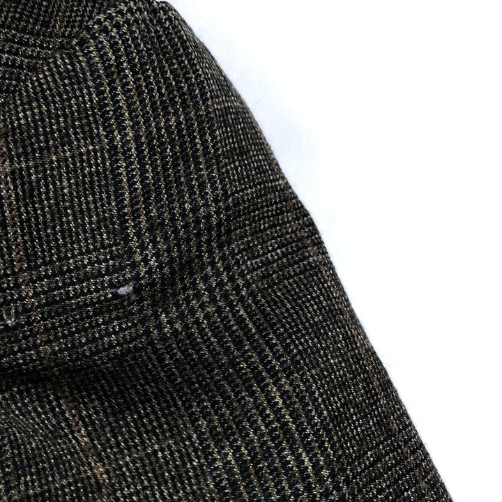 Ralph Lauren CHAPS Check Pattern Wool Tailored Jacket, Made in Canada, Men's Size L wool brown type Vintage Second Hand
