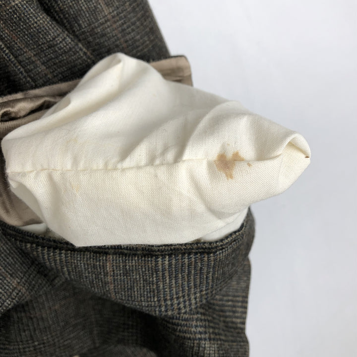 Ralph Lauren CHAPS Check Pattern Wool Tailored Jacket, Made in Canada, Men's Size L wool brown type Vintage Second Hand