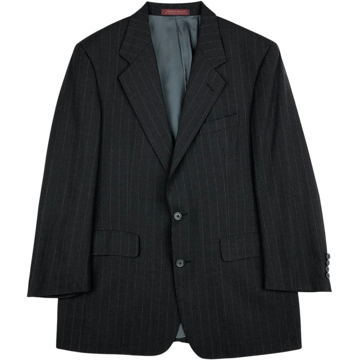 Nordstrom CLASSIC COLLECTION Stripe Pattern Tailored Jacket, Made in USA, Men's Size L (approx.) unclear gray type Vintage Second Hand