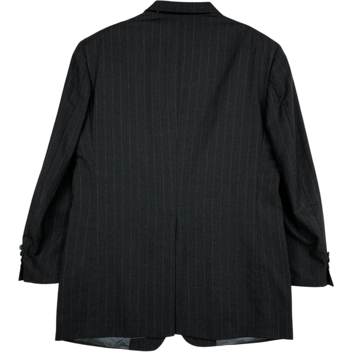 Nordstrom CLASSIC COLLECTION Stripe Pattern Tailored Jacket, Made in USA, Men's Size L (approx.) unclear gray type Vintage Second Hand