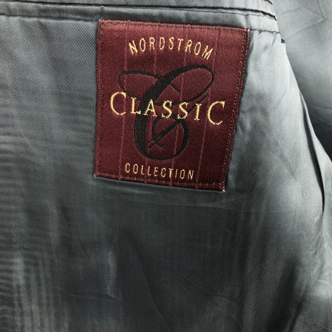 Nordstrom CLASSIC COLLECTION Stripe Pattern Tailored Jacket, Made in USA, Men's Size L (approx.) unclear gray type Vintage Second Hand