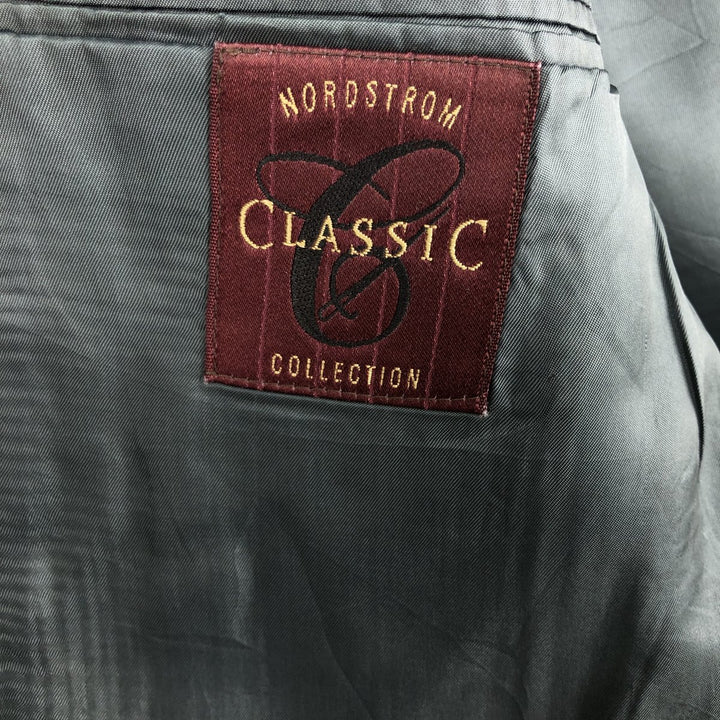 Nordstrom CLASSIC COLLECTION Stripe Pattern Tailored Jacket, Made in USA, Men's Size L (approx.) unclear gray type Vintage Second Hand