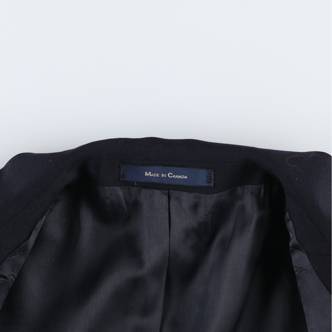 1990'S Ralph Lauren CHAPS wool tailored jacket, made in Canada, men's size M equivalent. wool navy blue type Vintage Second Hand