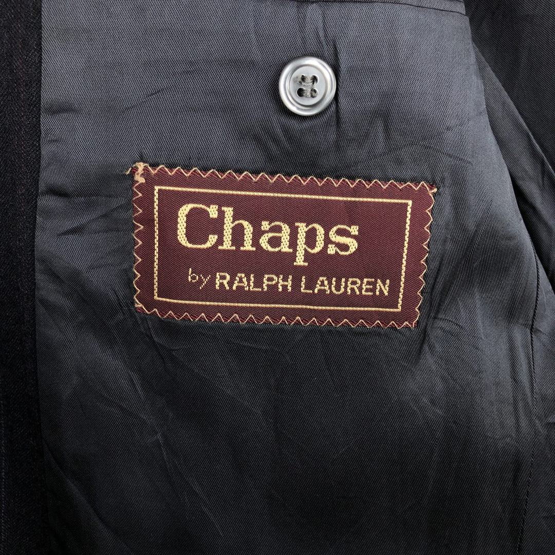 Ralph Lauren CHAPS Stripe Pattern Wool Tailored Jacket, Made in USA, Men's Size M (approx.) wool navy blue type Vintage Second Hand