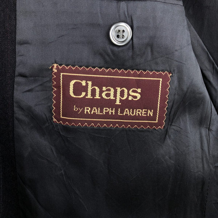 Ralph Lauren CHAPS Stripe Pattern Wool Tailored Jacket, Made in USA, Men's Size M (approx.) wool navy blue type Vintage Second Hand