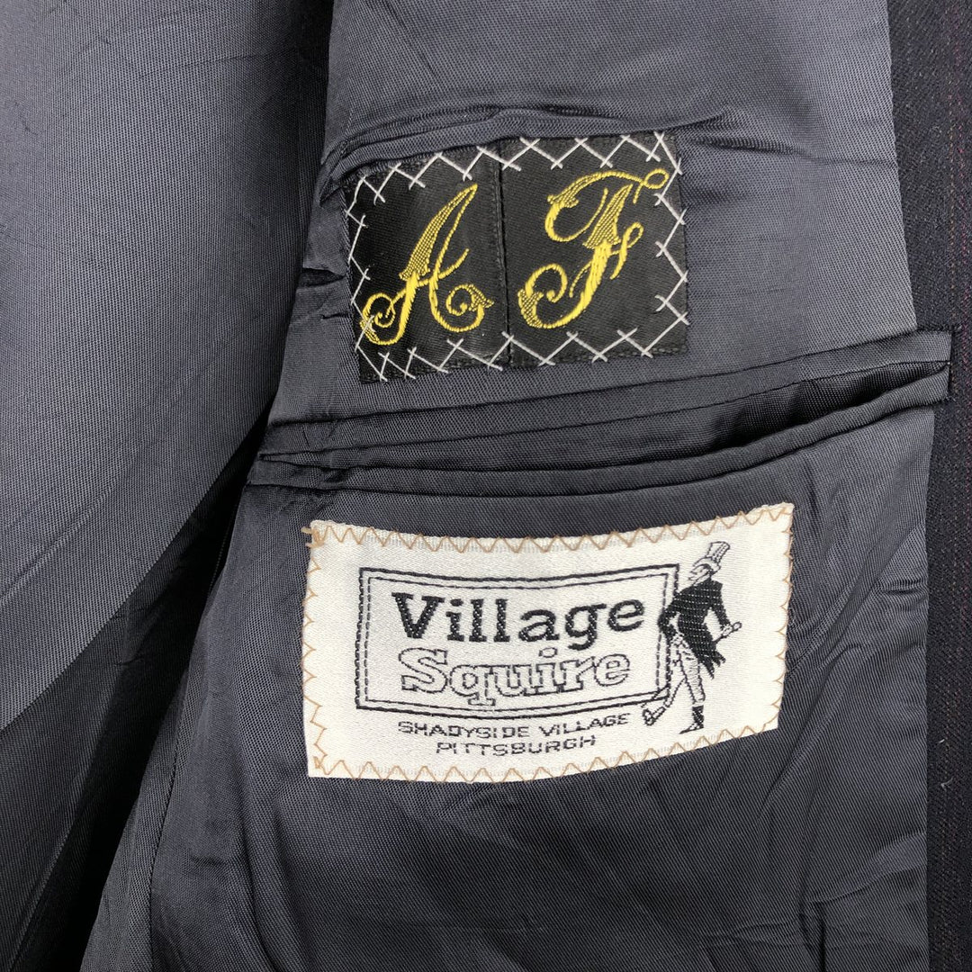 Ralph Lauren CHAPS Stripe Pattern Wool Tailored Jacket, Made in USA, Men's Size M (approx.) wool navy blue type Vintage Second Hand