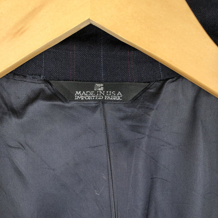 Ralph Lauren CHAPS Stripe Pattern Wool Tailored Jacket, Made in USA, Men's Size M (approx.) wool navy blue type Vintage Second Hand