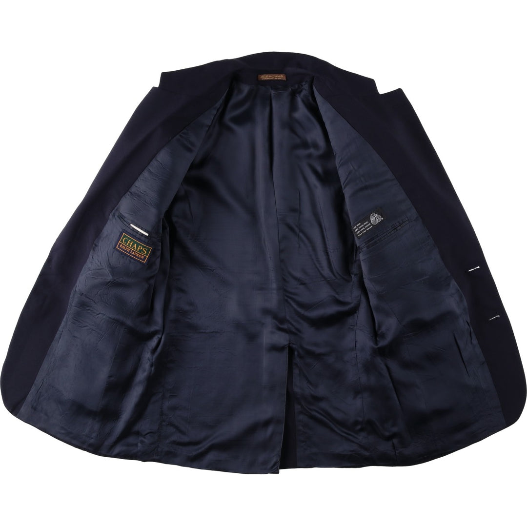 1990'S Ralph Lauren CHAPS navy blazer/tailored jacket, made in Canada, men's size M equivalent. wool navy blue type Vintage Second Hand