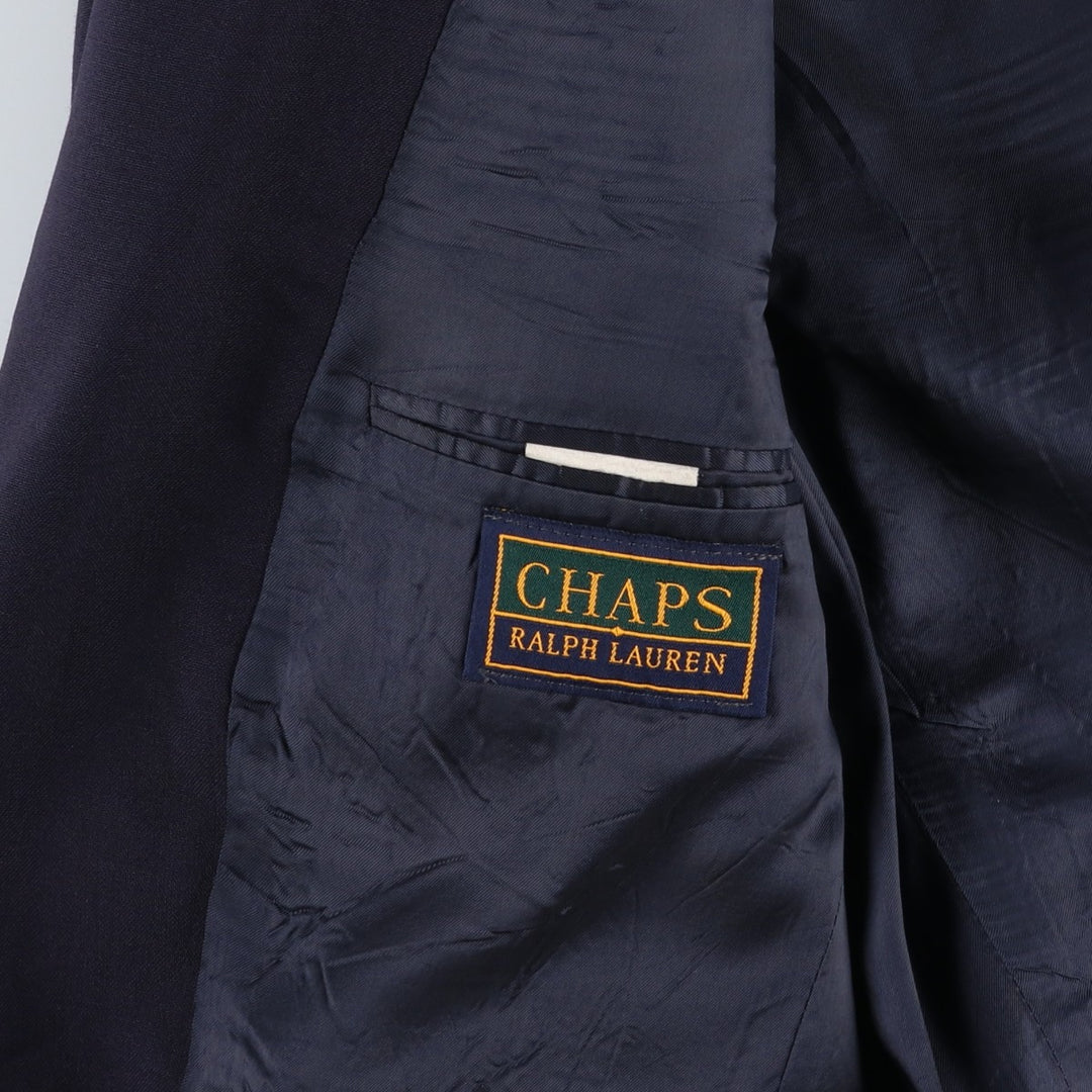 1990'S Ralph Lauren CHAPS navy blazer/tailored jacket, made in Canada, men's size M equivalent. wool navy blue type Vintage Second Hand