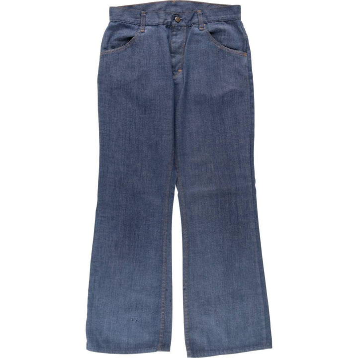 1970'S Sears Put On Shop Bat Dye Flare Cut Denim Pants W31 L32 (Men's W31 equivalent) Vintage unclear blue type Vintage Second Hand