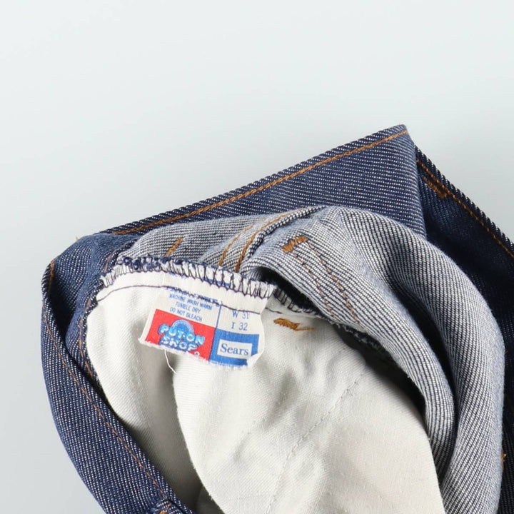 1970'S Sears Put On Shop Bat Dye Flare Cut Denim Pants W31 L32 (Men's W31 equivalent) Vintage unclear blue type Vintage Second Hand